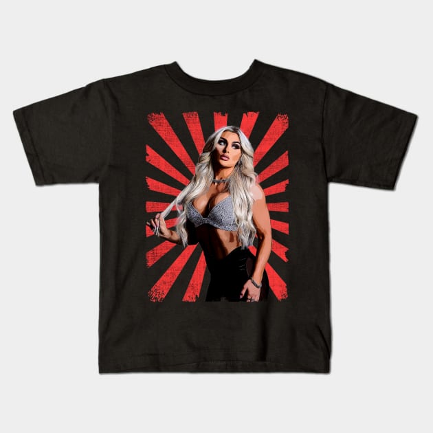 Tiffany Stratton Wrestling Vintage Fan Art Kids T-Shirt by Sakonipopart